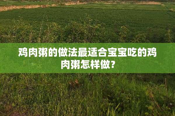 鸡肉粥的做法最适合宝宝吃的鸡肉粥怎样做？
