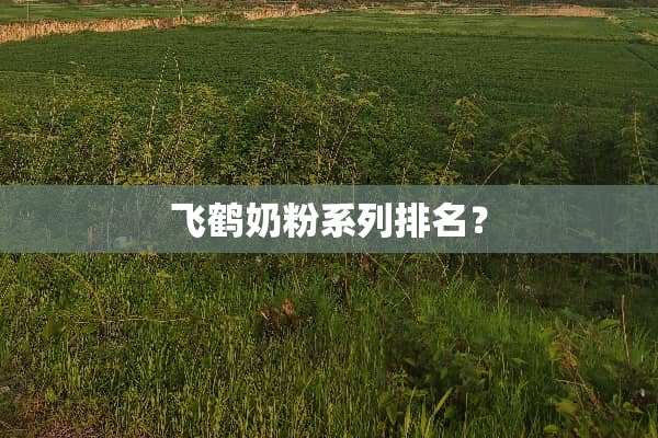 飞鹤奶粉系列排名？