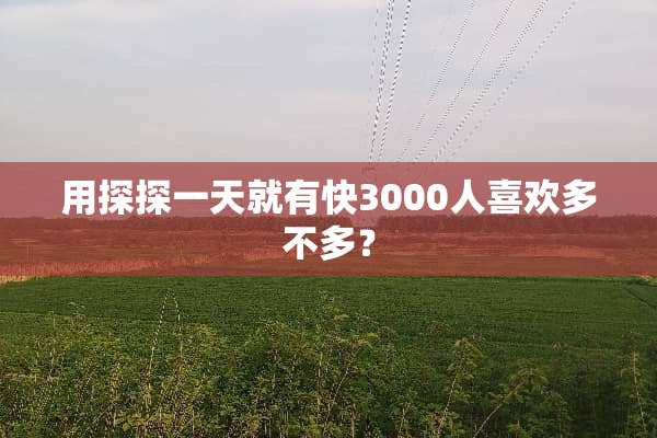 用探探一天就有快3000人喜欢多不多？