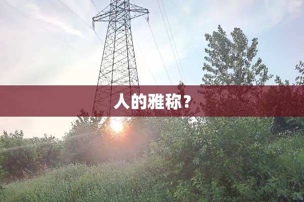 人的雅称？