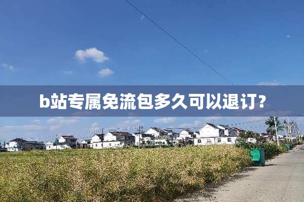 b站专属免流包多久可以退订？
