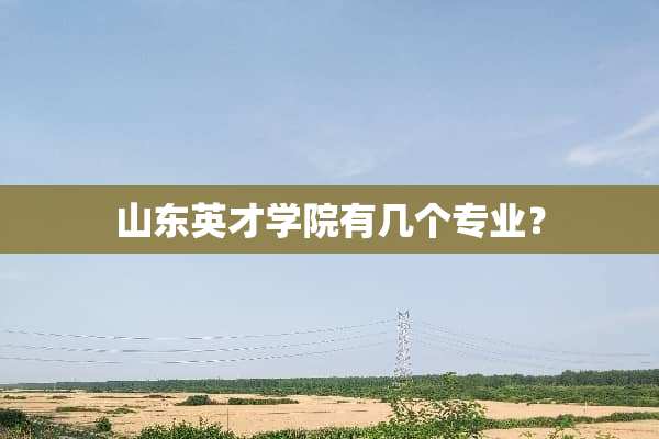 山东英才学院有几个专业？