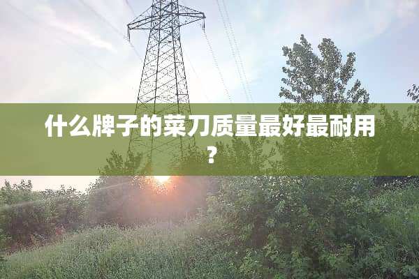 什么牌子的菜刀质量最好最耐用？