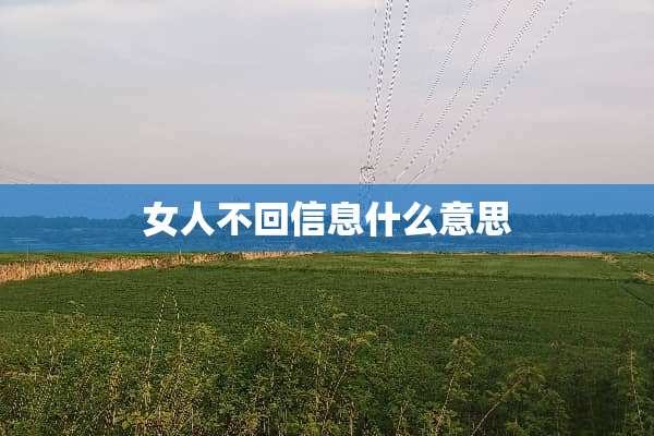 女人不回信息什么意思