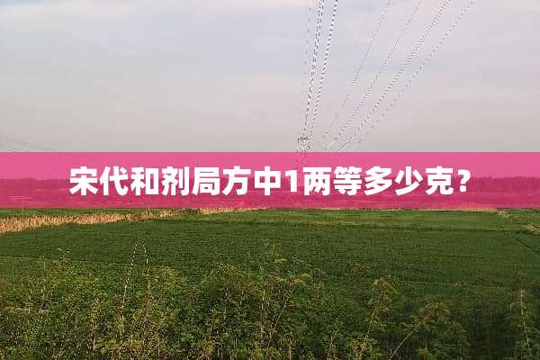 宋代和剂局方中1两等多少克？