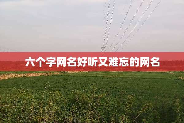 六个字网名好听又难忘的网名