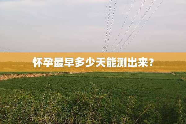 怀孕最早多少天能测出来？