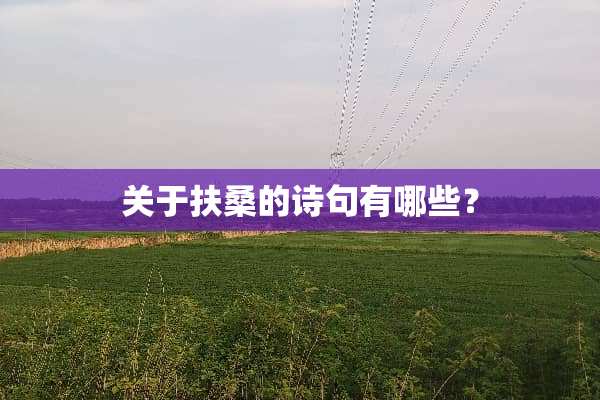 关于扶桑的诗句有哪些？