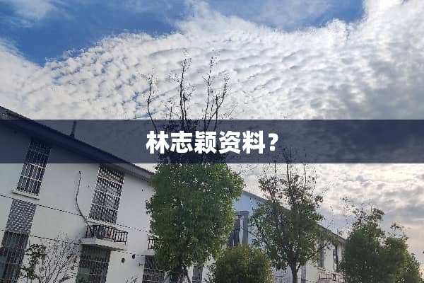 林志颖资料？