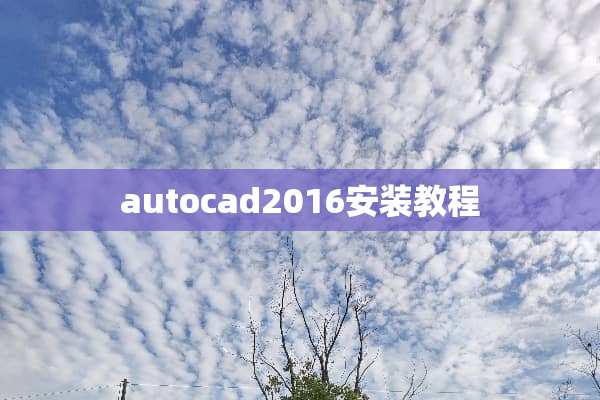 autocad2016安装教程