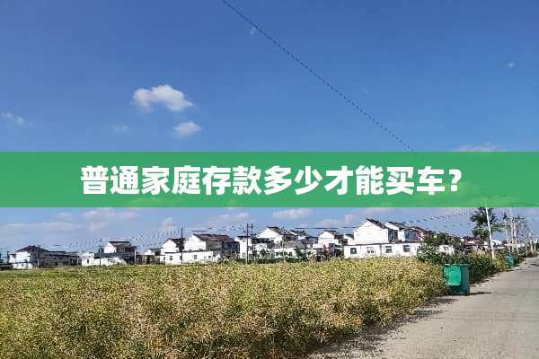 普通家庭存款多少才能买车？