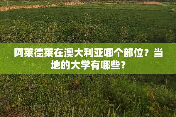 阿莱德莱在澳大利亚哪个部位？当地的大学有哪些？