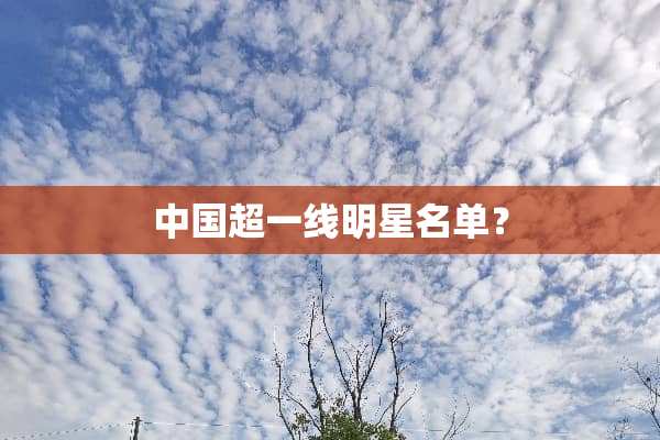 中国超一线明星名单？