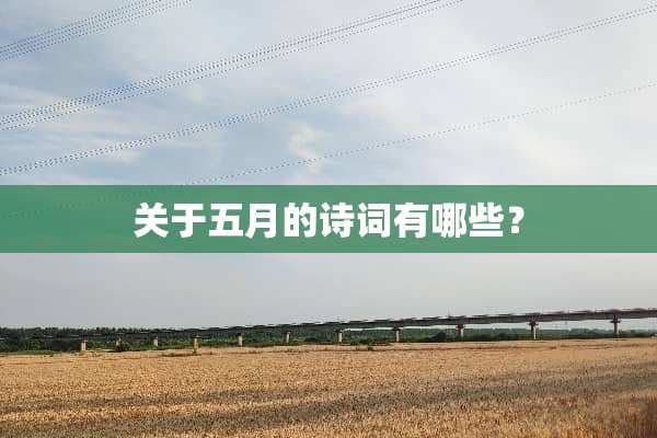 关于五月的诗词有哪些？