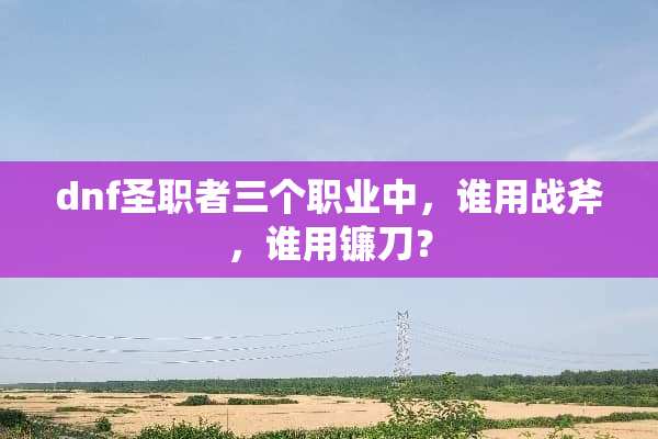 dnf圣职者三个职业中，谁用战斧，谁用镰刀？
