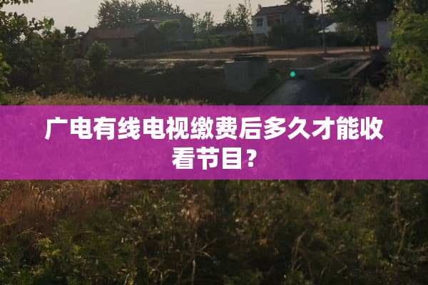 广电有线电视缴费后多久才能收看节目？