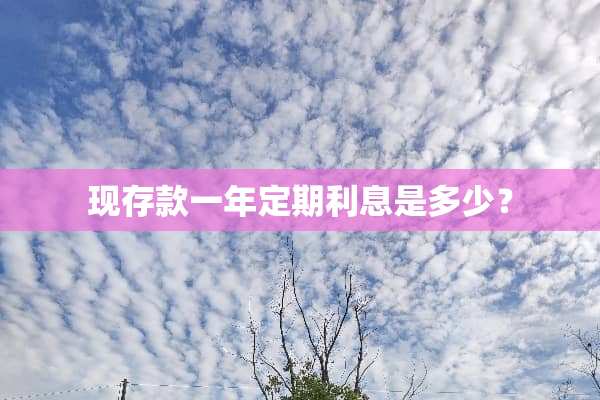 现存款一年定期利息是多少？