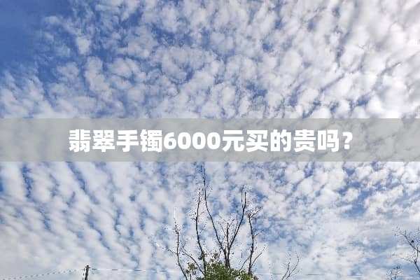 翡翠手镯6000元买的贵吗？
