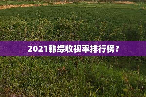 2021韩综收视率排行榜？