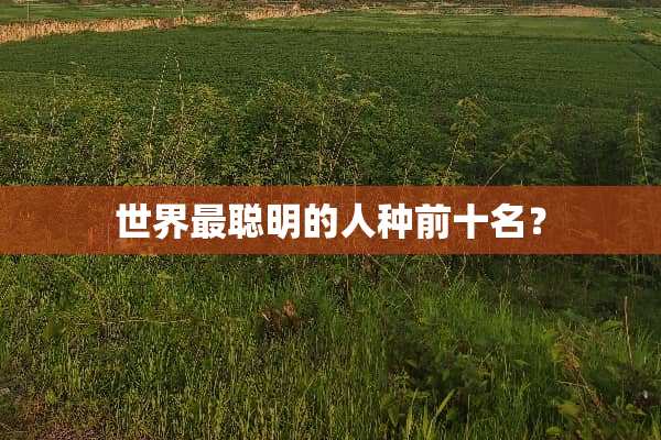 世界最聪明的人种前十名？