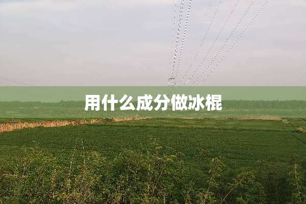 用什么成分做冰棍