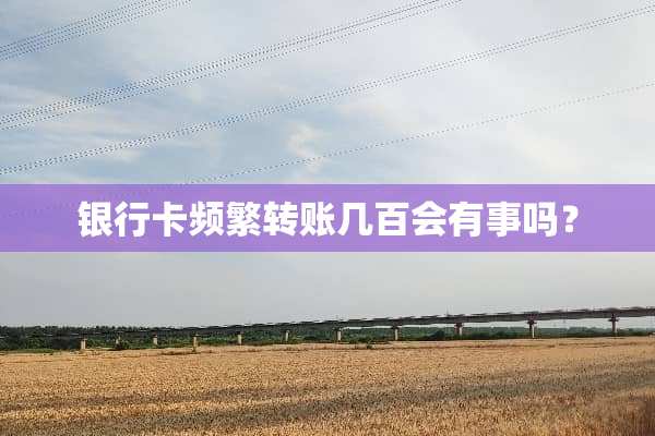 ***频繁转账几百会有事吗？