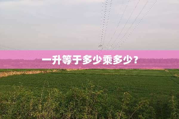 一升等于多少乘多少？