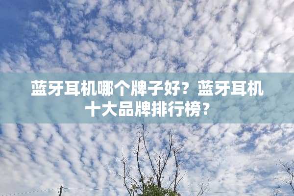 蓝牙耳机哪个牌子好？蓝牙耳机十大品牌排行榜？