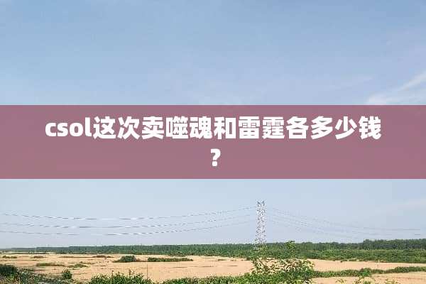 csol这次卖噬魂和**各多少钱？