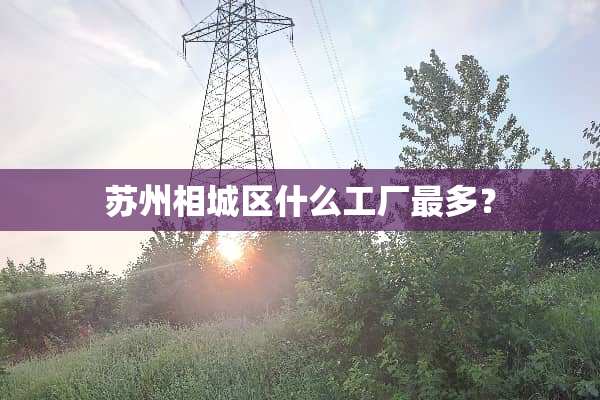 苏州相城区什么工厂最多？