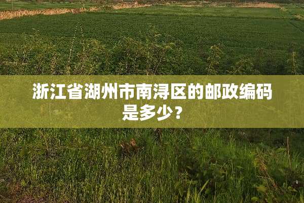 浙江省湖州市南浔区的邮政编码是多少？