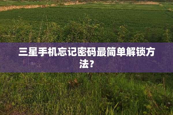 三星手机忘记密码最简单解锁方法？