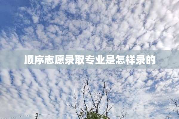 顺序志愿录取专业是怎样录的