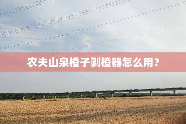 农夫山泉橙子剥橙器怎么用？