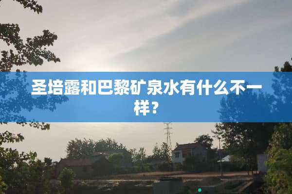 圣培露和巴黎矿泉水有什么不一样？