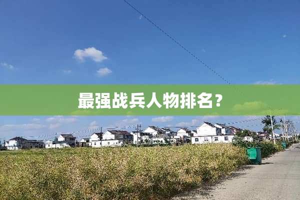 最强战兵人物排名？