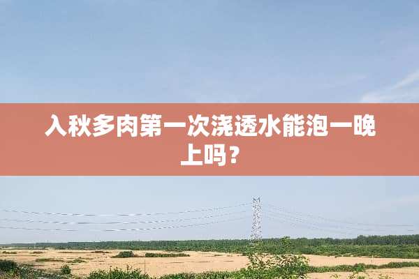 入秋多肉第一次浇透水能泡一晚上吗？