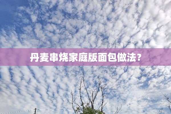 丹麦串烧家庭版面包做法？