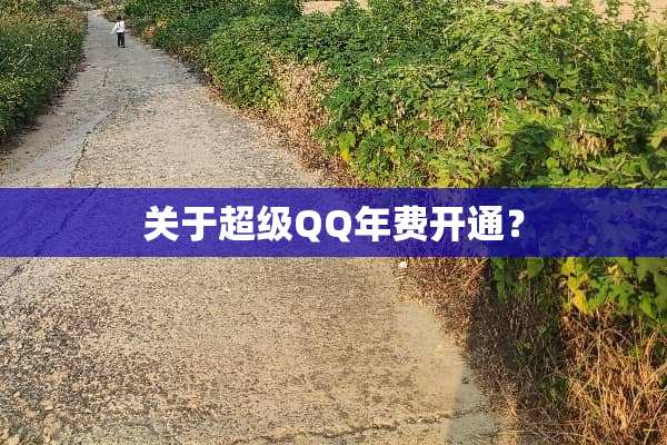 关于超级QQ年费开通？