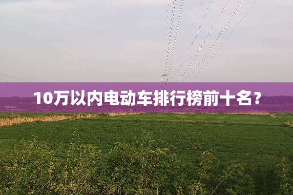 10万以内电动车排行榜前十名？