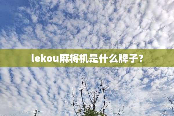 lekou**机是什么牌子？