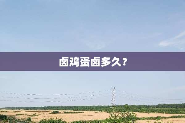 卤鸡蛋卤多久？