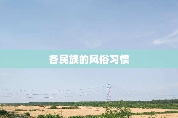 各民族的风俗习惯