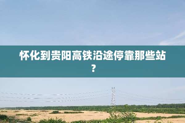 怀化到贵阳高铁沿途停靠那些站？