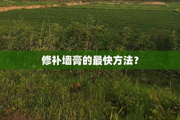 修补墙膏的最快方法？
