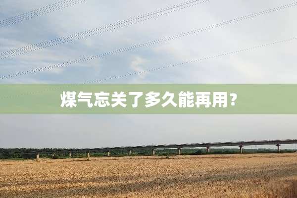 煤气忘关了多久能再用？