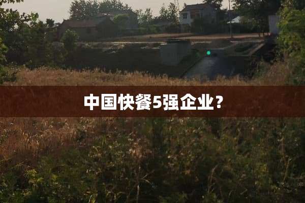 中国快餐5强企业？