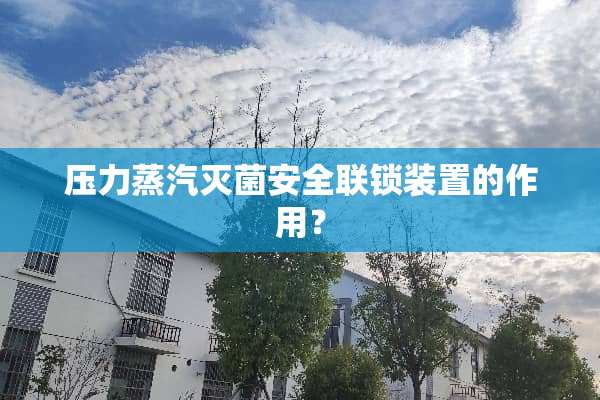 压力蒸汽灭菌安全联锁装置的作用？