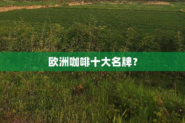欧洲咖啡十大名牌？