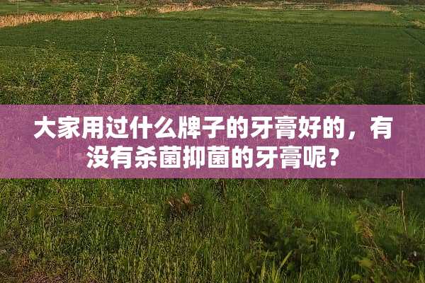 大家用过什么牌子的牙膏好的，有没有杀菌抑菌的牙膏呢？